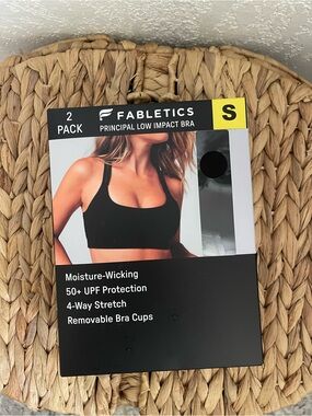 Fabletics Black Double-Strap Cutout Sports Bra
